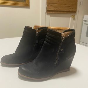 BIALA Leather Wedge Boots/Booties in‎ Black 37/7
